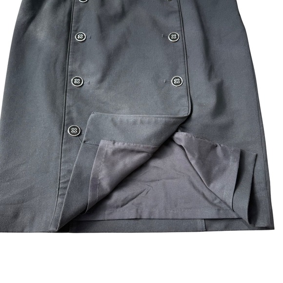 White House Black Market Pencil Black Skirt Womens‎ Sz 8 Button Front - Picture 7 of 9